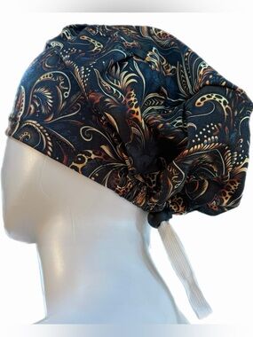 Gold Leopard Paisley Euro Scrub Hat NWOT